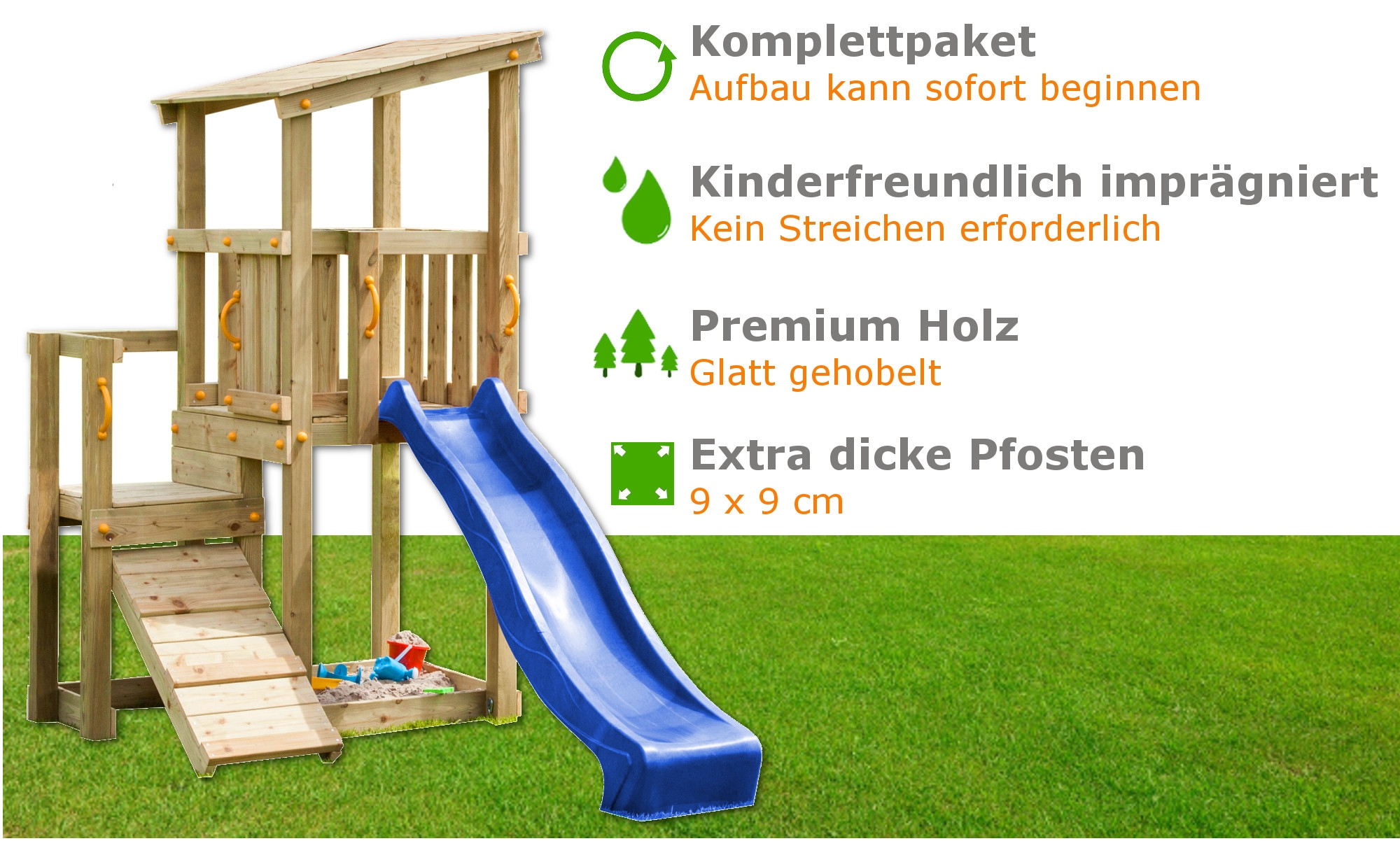 Spielturm CASCADE Vorteile